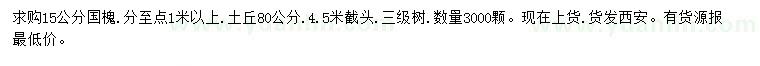 求購15公分國槐