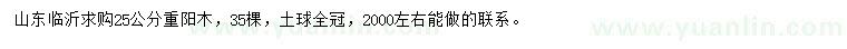 求購(gòu)25公分重陽(yáng)木