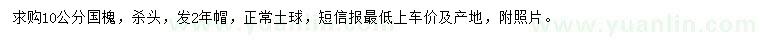 求購(gòu)10公分國(guó)槐