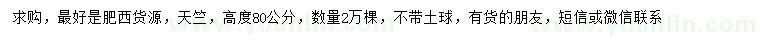 求購(gòu)高80公分天竹子