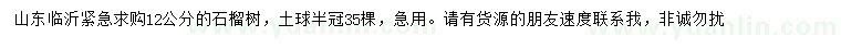 求購(gòu)12公分石榴樹(shù)