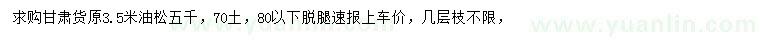 求購(gòu)3.5米油松