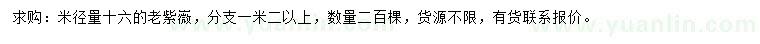 求購(gòu)米徑16公分老紫嶶