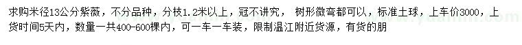 求購米徑13公分紫薇