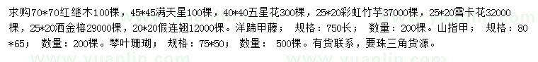 求購紅繼木、滿天星、五星花等