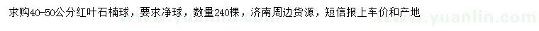 求購(gòu)40-50公分紅葉石楠球