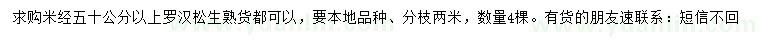 求購米徑50公分以上羅漢松