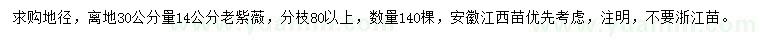 求購地徑30公分量14公分老紫薇