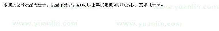 求購13公分次品無患子