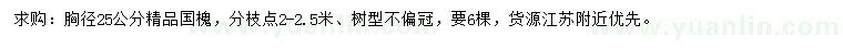 求購胸徑25公分國槐