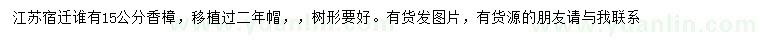 求購(gòu)15公分香樟