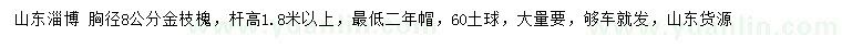 求購胸徑8公分金枝槐