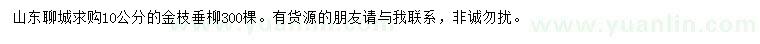 求購10公分金枝垂柳