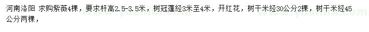求購桿高2.5-3.5米紫薇
