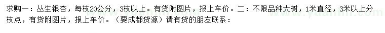 求購(gòu)叢生銀杏