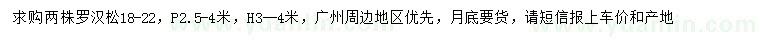 求購18-22公分羅漢松
