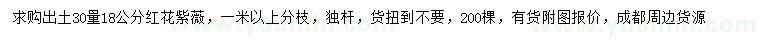 求購30量18公分紅花紫薇