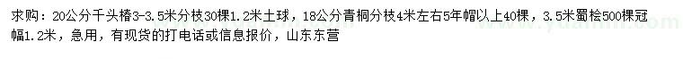 求購(gòu)20公分千頭椿