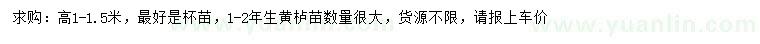 求購高1-1.5米黃櫨