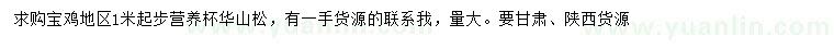 求購1米以上華山松
