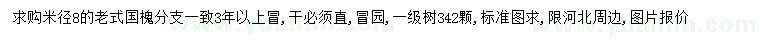 求購米徑8公分老式國槐