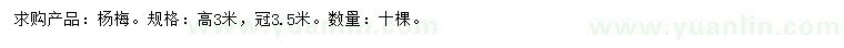 求購(gòu)高3米楊梅樹(shù)