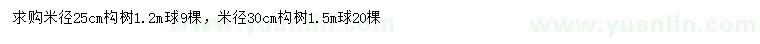 求購米徑25、30公分構(gòu)樹