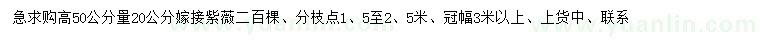 求購高50公分量20公分紫薇