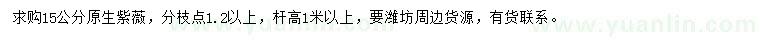 求購15公分原生紫薇