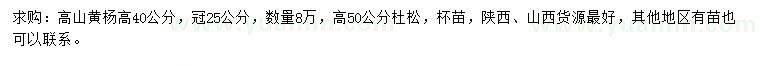 求購(gòu)高40公分高山黃楊、高50公分杜松