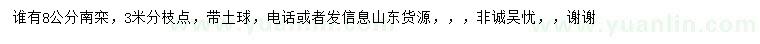 求購8公分南欒
