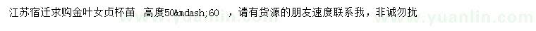 求購(gòu)高50-60公分金葉女貞苗