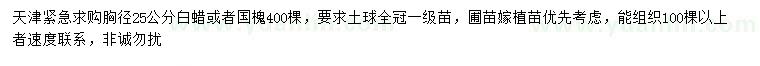 求購(gòu)胸徑25公分白蠟、國(guó)槐