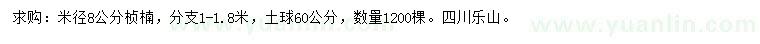 求購(gòu)米徑8公分楨楠
