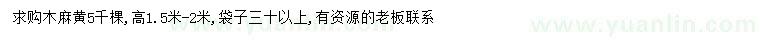 求購高1.5-2米木麻黃