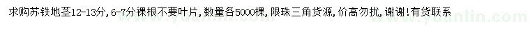 求購(gòu)地徑12-13公分蘇鐵