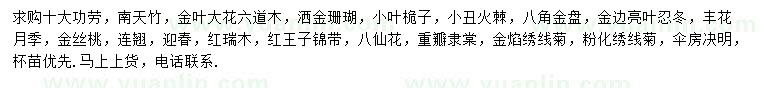 求購(gòu)十大功勞、南天竹、金葉大花六道木等