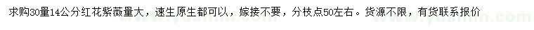 求購30量14公分紅花紫薇