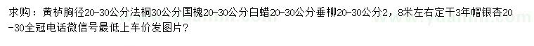 求購黃櫨、法桐、國槐等