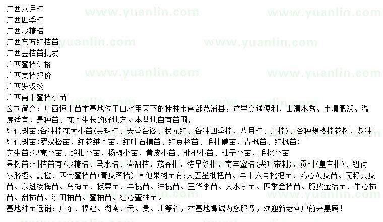 求購(gòu)廣西八月桂、廣西四季桂、廣西沙糖桔等