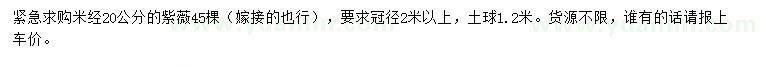 求購米徑20公分紫薇