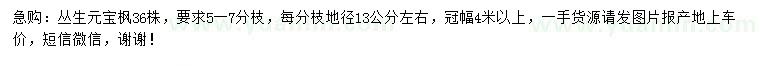 求購(gòu)叢生元寶楓