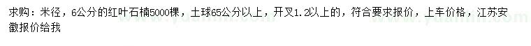 求購米徑6公分紅葉石楠