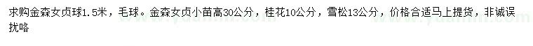求購(gòu)金森女貞球、金森女貞小苗、桂花等