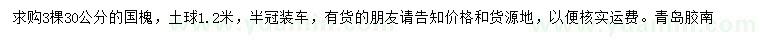 求購30公分國槐