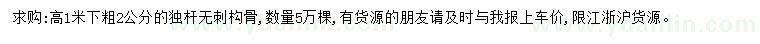 求購粗2公分獨(dú)桿無刺構(gòu)骨