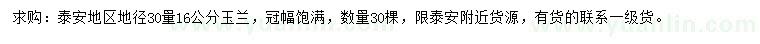 求購30量16公分玉蘭