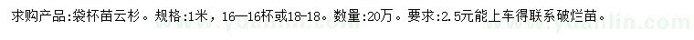 求購(gòu)1米云杉