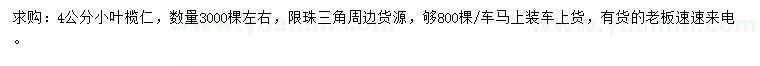 求購4公分小葉欖仁