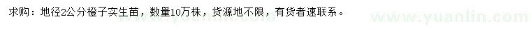 求購地徑2公分橙子樹